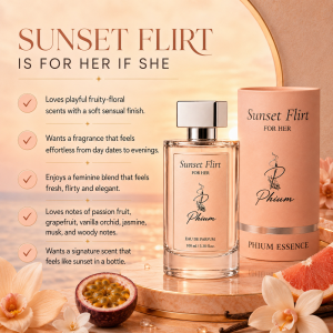 Sunset Flirt perfume for women with a playful fruity floral character