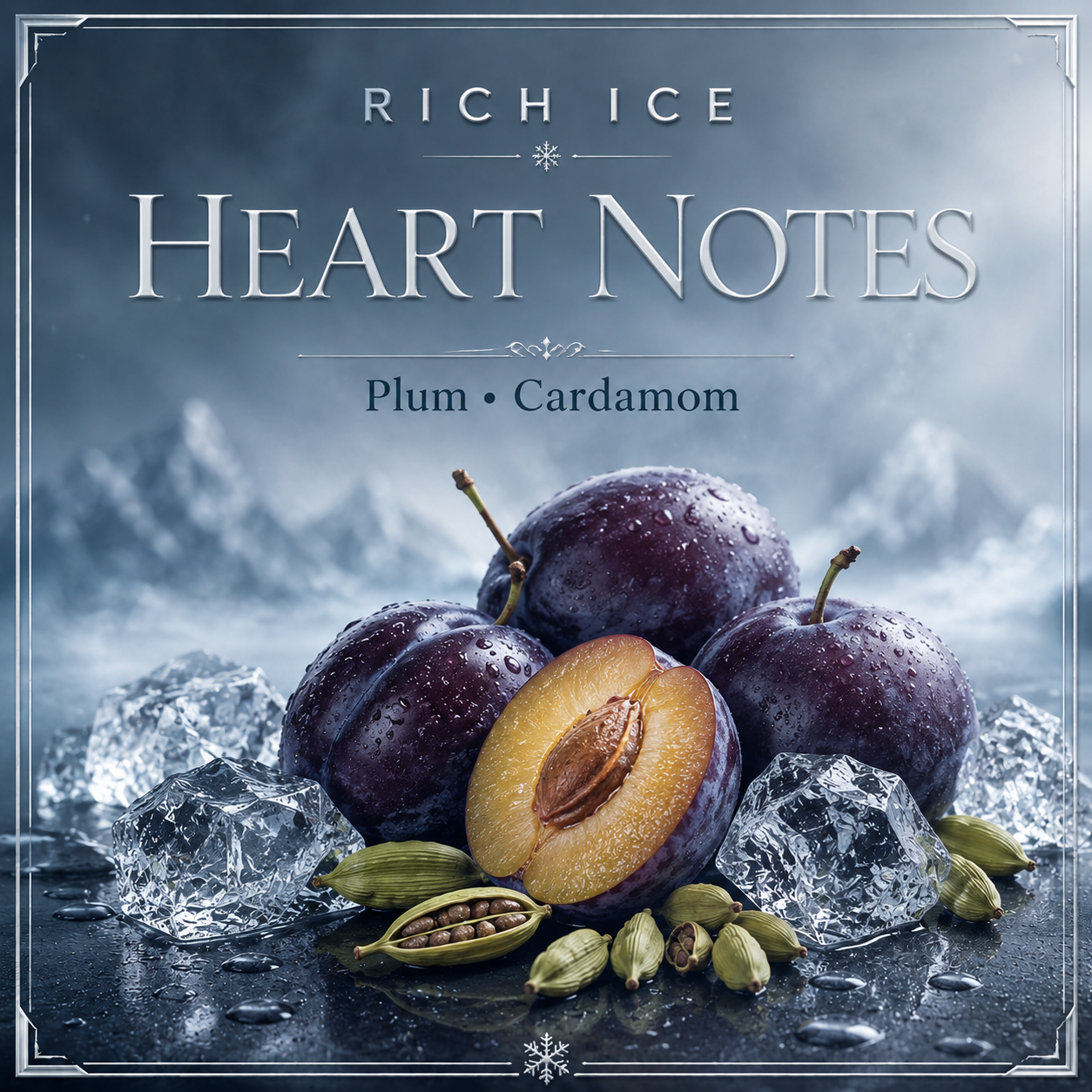 Plum and cardamom heart notes in Rich Ice
