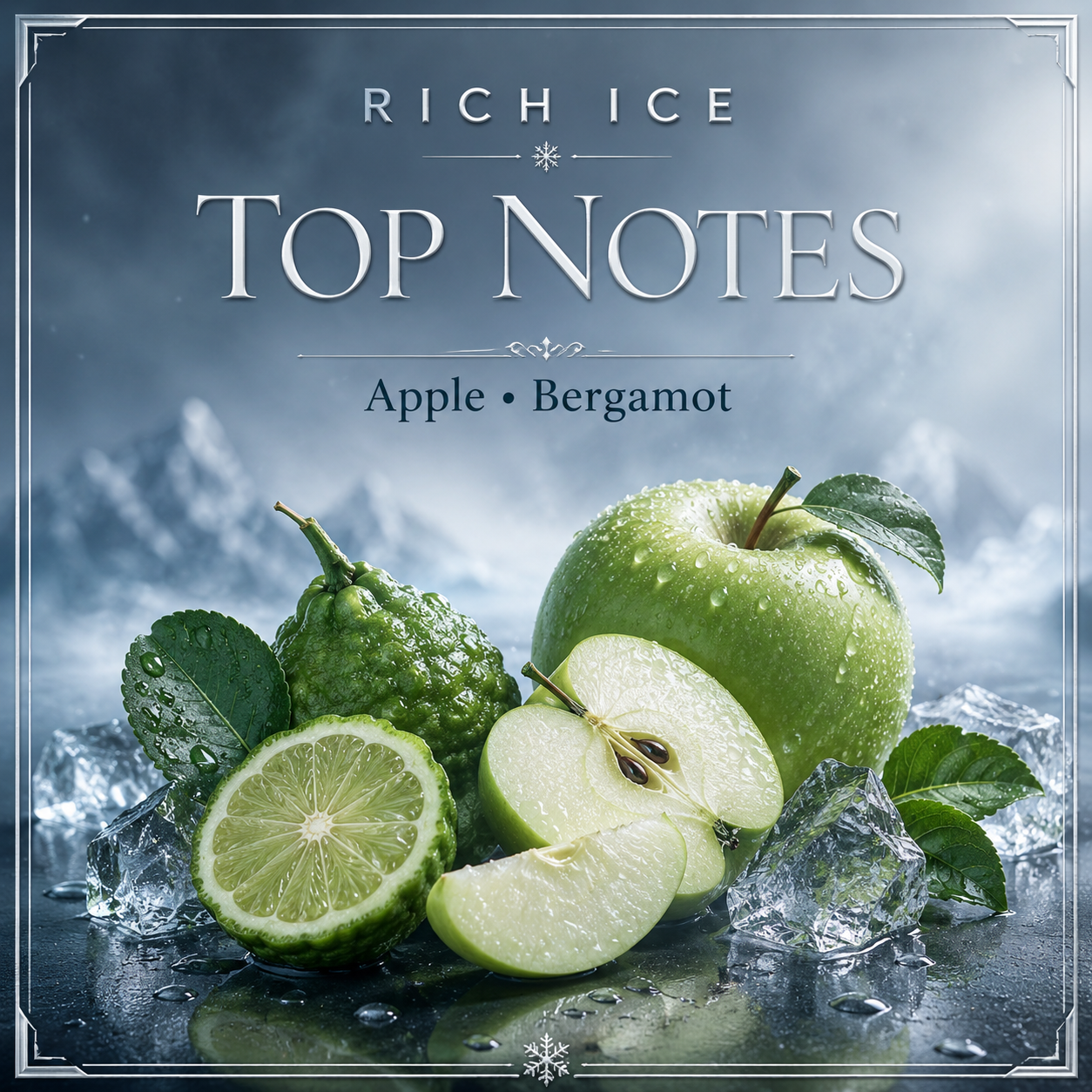 Apple and bergamot top notes in Rich Ice