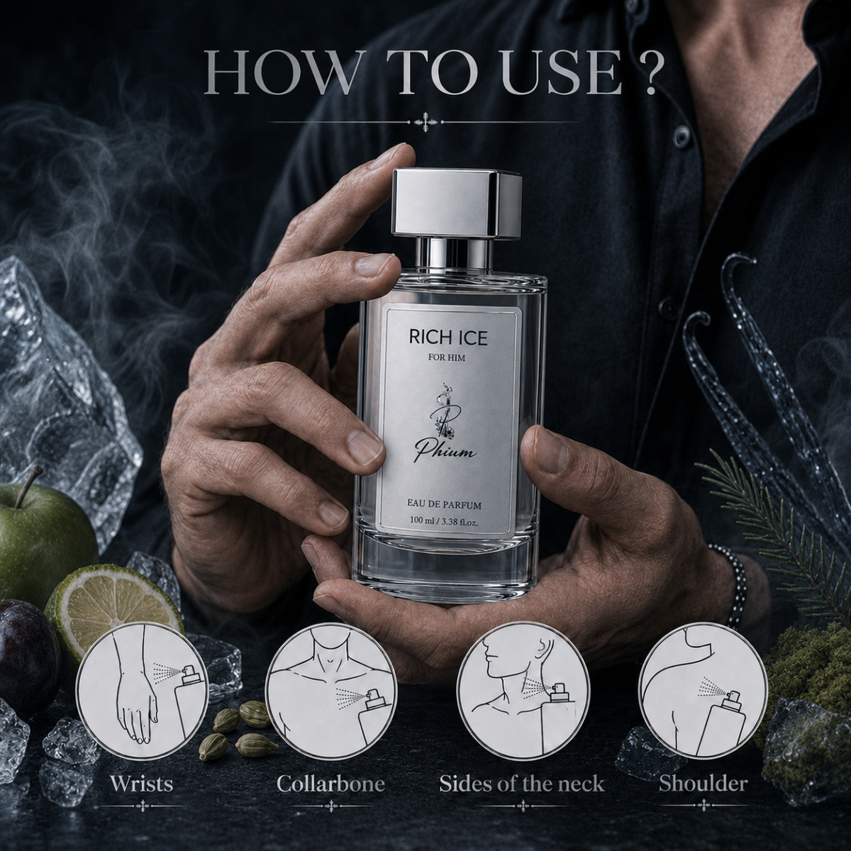 Rich Ice-5 How to use Rich Ice Eau de Parfum for men