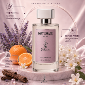Soft Savage fragrance notes with lavender, mandarin orange, orange blossom, jasmine, cedar and musk