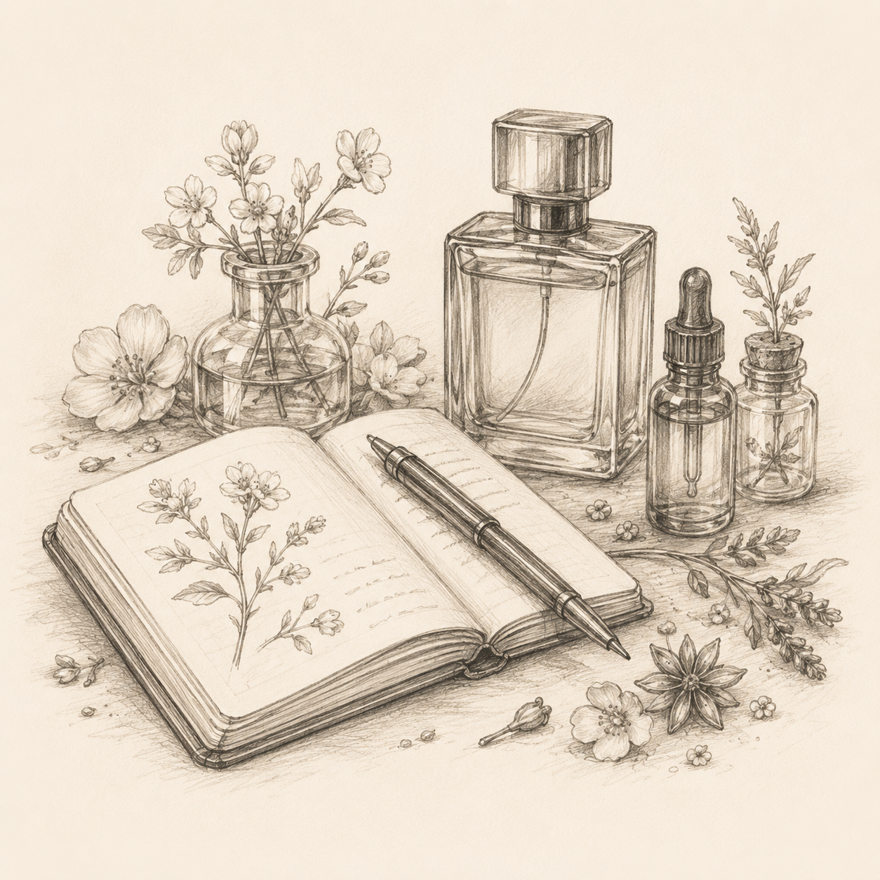 Learning perfume craftsmanship through oils, notes and blends